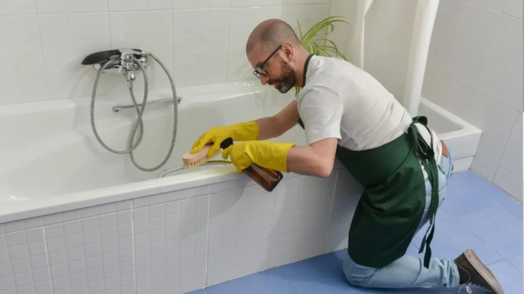 To clean a really dirty bathtub without scrubbing