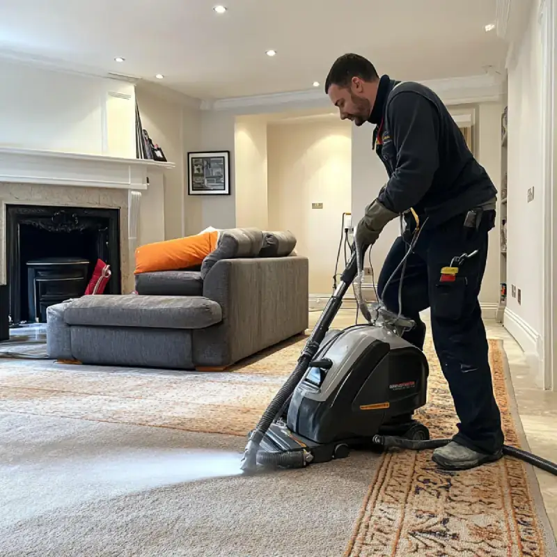 Professional carpet cleaning method inspection in London