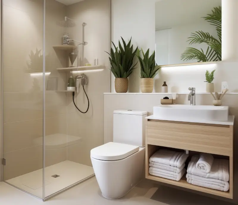 Clean modern bathroom after deep clean and inspection sign-off in Canning Town