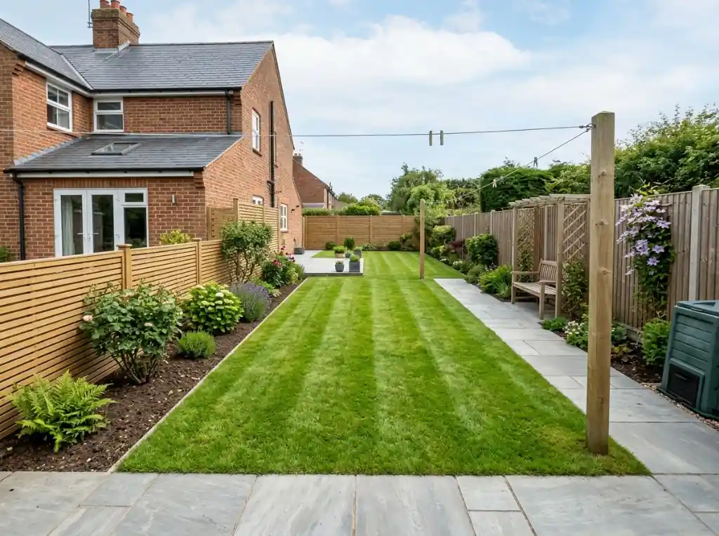 Completed garden clean-up and clothesline on Ashford Road, London